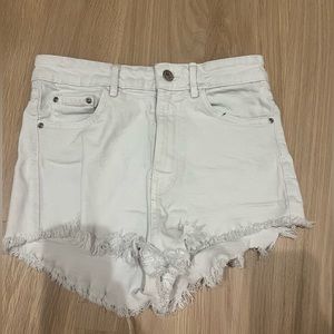 White Zara Jean Shorts.